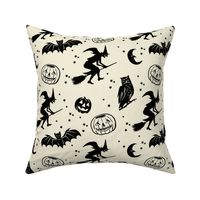 Bats and Jacks ~ Black on Cream