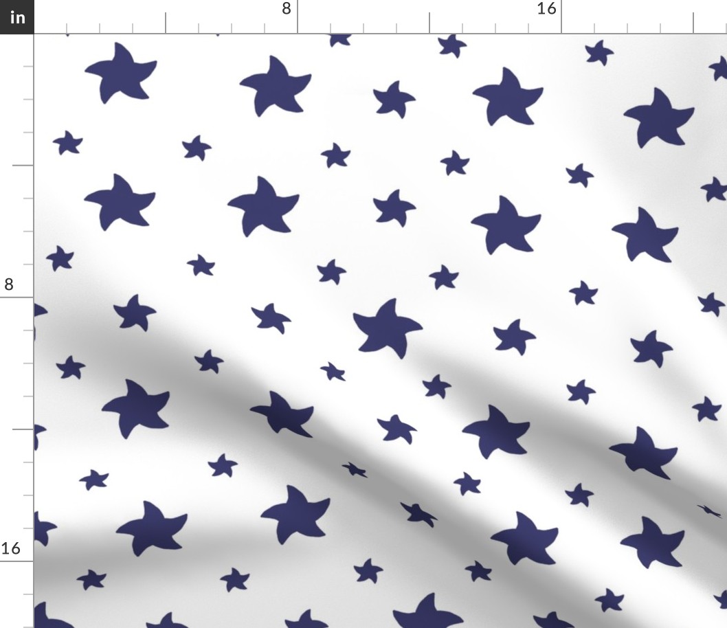 Blue American Flag Stars on White 