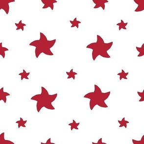 Red American Flag Pinwheel Stars on White 