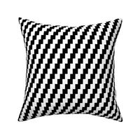 Black and White Stacked Block Diagonal Stripe Pattern