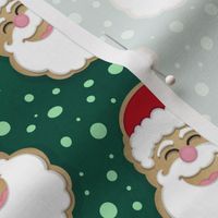 Christmas Santa Cookies on Green