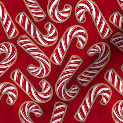 Candy Cane Christmas Sugar Cookies on Red