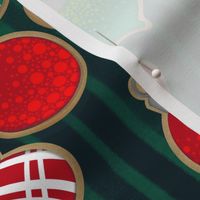 Red and Green Christmas Ornament Baubles