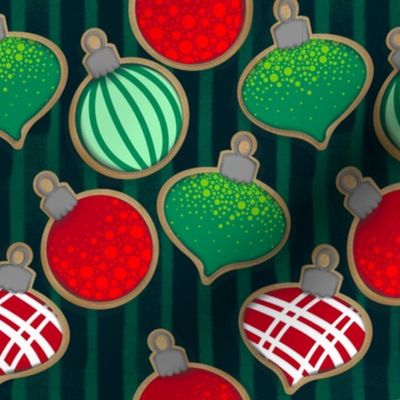 Red and Green Christmas Ornament Baubles