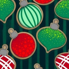 Red and Green Christmas Ornament Baubles