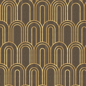 ART deco bow gold beige