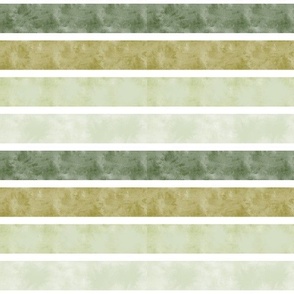 Watercolor  || Green and White Stripes || Coastal Cottage Collection by Sarah Price