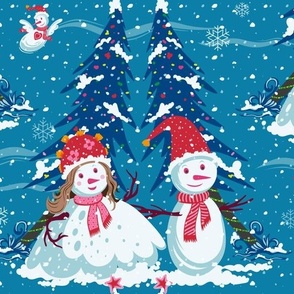 medium // Snowman couple 