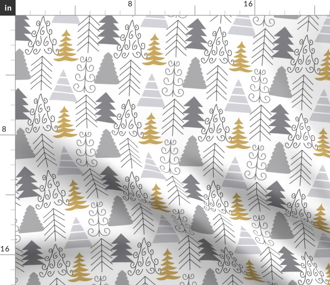Hand drawn fir tree collection