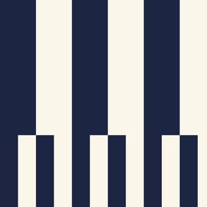 large contrasting stripes in navy blue and cream by rysunki_malunki