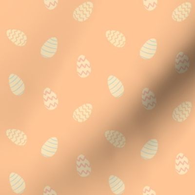 Small  Boho Easter Eggs Tossed Muted Beige on Orange