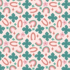 saint patrick's clovers and rainbows small 1 inch motif