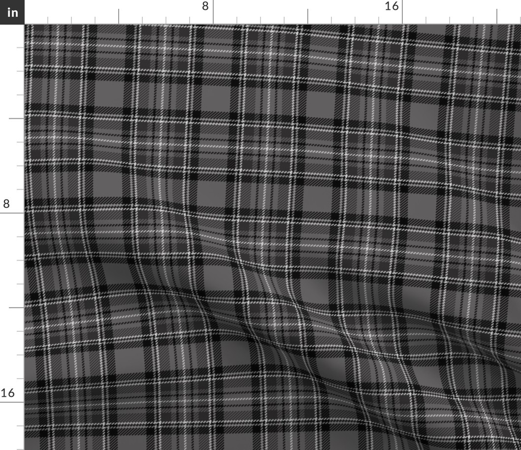 ★ BLACK AND GRAY TARTAN L ★ Royal Stewart inspired / Large Scale (4" on fabric, 6" on wallpaper) / Collection : Plaid ’s not dead – Classic Punk Prints 