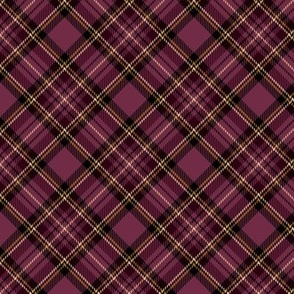 ★ BURGUNDY RED TARTAN S (BIAS) ★ Royal Stewart inspired / Small Scale, Diagonal / Collection : Plaid ’s not dead – Classic Punk Prints 