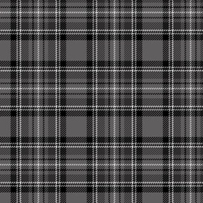 ★ BLACK AND GRAY TARTAN M ★ Royal Stewart inspired / Medium Scale (3") / Collection : Plaid ’s not dead – Classic Punk Prints 