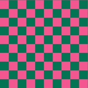 Checkerboard - Bright Watermelon - Pink + Green