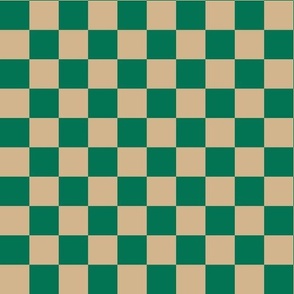 Checkerboard - Emerald Green + Tan