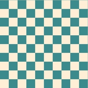 Checkerboard - Teal Blue + Cream