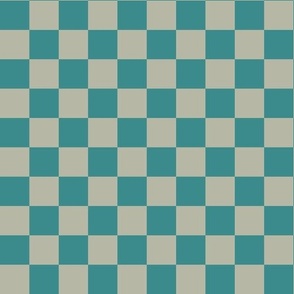Checkerboard - October Mist Sage + Teal Blue