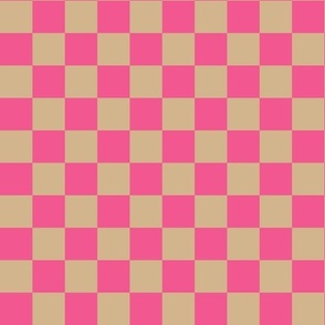 Checkerboard - Pink + Tan