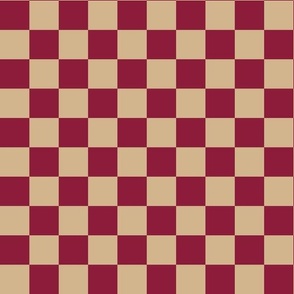 Checkerboard - Raspberry Red / Pink + Tan
