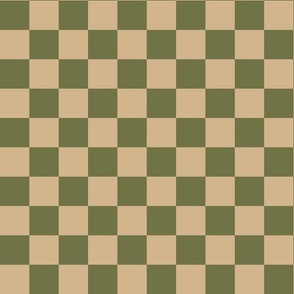 Checkerboard - Tan + Olive Green