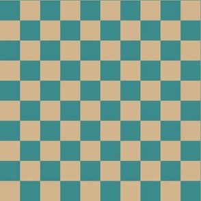 Checkerboard - Teal + Tan