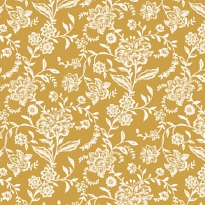 DISHA gold floral chintz