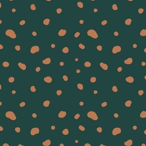 Smooth little dotty - duotone spots and dots freehand messy confetti design cookie dough on green pine
