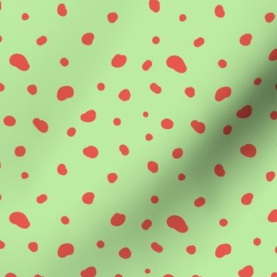 Smooth little dotty - duotone spots and dots freehand messy confetti design tangarine orange on neon green lime