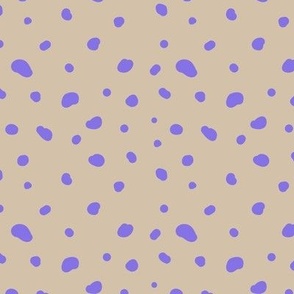 Smooth little dotty - duotone spots and dots freehand messy confetti design neon lilac purple on beige