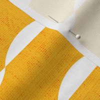 Mid Century Ebb and Flow- Abstract Geometric Stripes- White on Sunflower Yellow