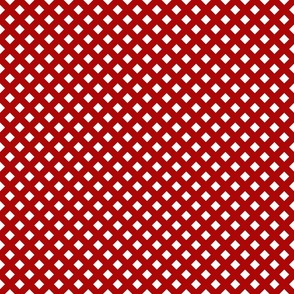 Red Check Diagonal- Retro Geometric- Coordinate