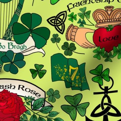 Irish Pride Tattoos (bright green background) 