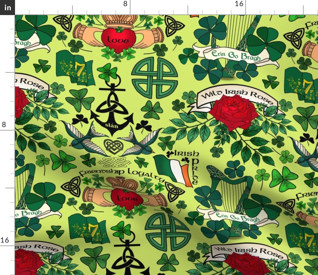 Irish Pride Tattoos (bright green background) 