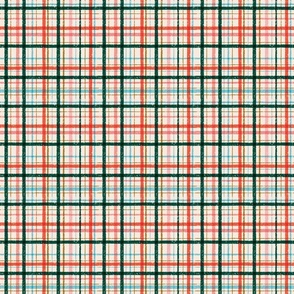 Christmas Plaid | green, pink, blue, red | ditsy scale ©designsbyroochita