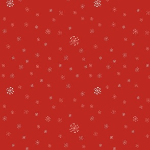 Snow flakes on Red