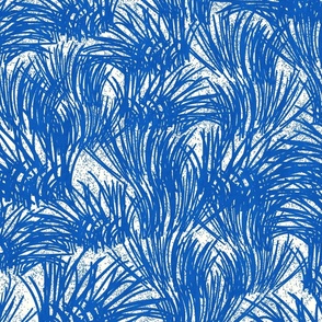 Grass Pasture- French Country Farm- Cobalt Blue- Large Scale