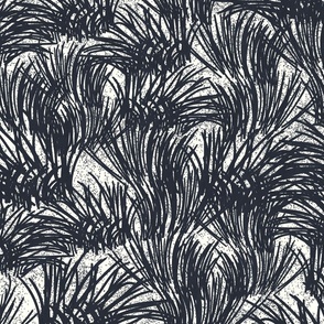Grass Pasture- French Country Farm- Charcoal Black- Large Scale
