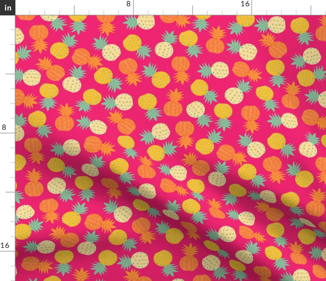 Pineapple Disco-ditsy-Retro Rainbow Palette-Small Scale