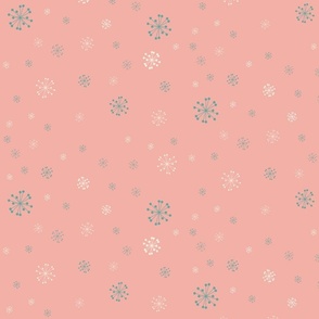 Mid Century Modern Snowflakes on rose pink