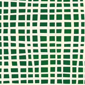 Perky Checks in Emerald Green | jumbo scale ©designsbyroochita