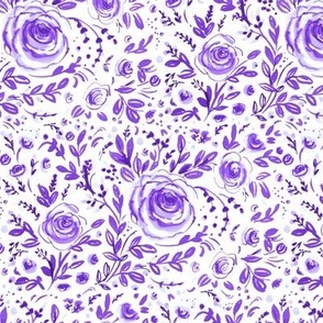 Watercolor roses_violet