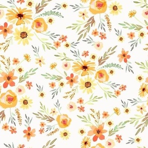 Autumn Floral on White