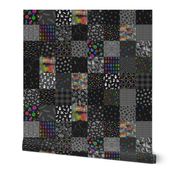 black-and-rainbow sampler (6" squares)