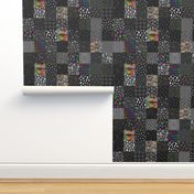 black-and-rainbow sampler (6" squares)