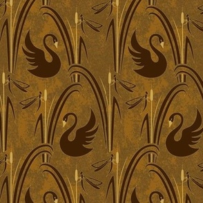 by the pond - art deco brown