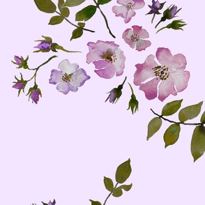 rose garden blossoms on lilac // large scale - soft lilac purple