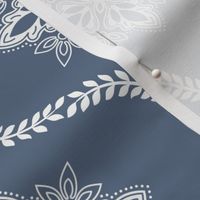 Oakleigh Bandana Medallion: Dusty Blue Ogee Medallion