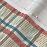 Plaid Christmas Coordinate- ivory, taupe, rose pink, verdigris